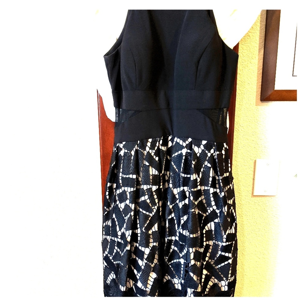 AQUA Brand Dress from Bloomingdale - Black and Tan